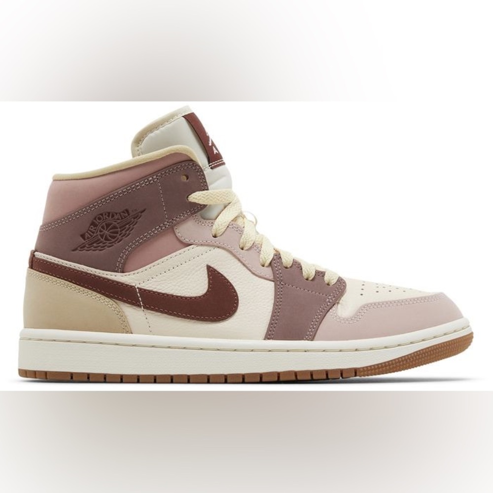 Jordan Brown and Cream Mid Sneakers Classic Design